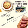 Telescopic Fork,Extendable Fork,64cm Long Stainless Steel Retractable Dinner Fruit Dessert