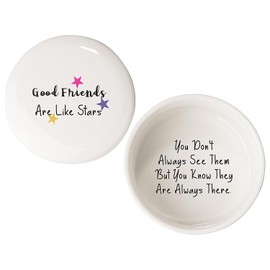 kullder Keepsake Round Ceramic Good Friends Are Like Stars, Friend Birthday Gifts for Sister Christmas, Christmas Friend Bestie Gifts for Women Besties Female Her, Best Friends Long Distance Presents