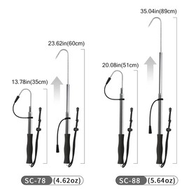 SAN Like Fishing Gaff Hook, Telescopic Spear Hook, Retractable Telescopic Aluminium Alloy Fishing Accessories, Fishing Hooks with Fishing Hooks and Rubber Handle, Suitable for Freshwater and Saltwater Fishing, 60 cm