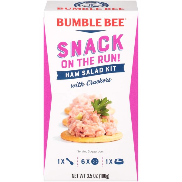 BUMBLE BEE Snack On The Run! Ham Salad with Crackers Kit, 3.5 Ounce Kit (Case of 12), High Protein Snack Food, Canned Ham, Healthy Snacks for Adults