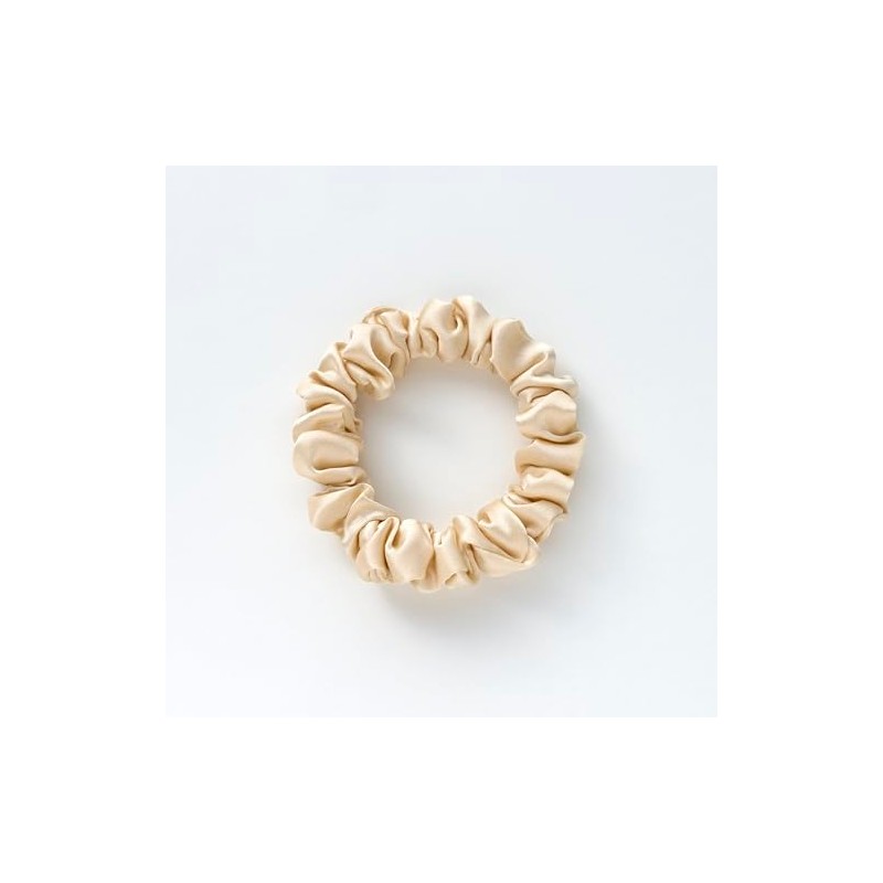 MAPEPE Silk Slim Scrunchie (Shiny Beige)