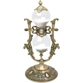 Vintage Embossed White Sand Metal Hourglass - 15 Min Timer for Home, Office, Kitchen & Wedding Decor