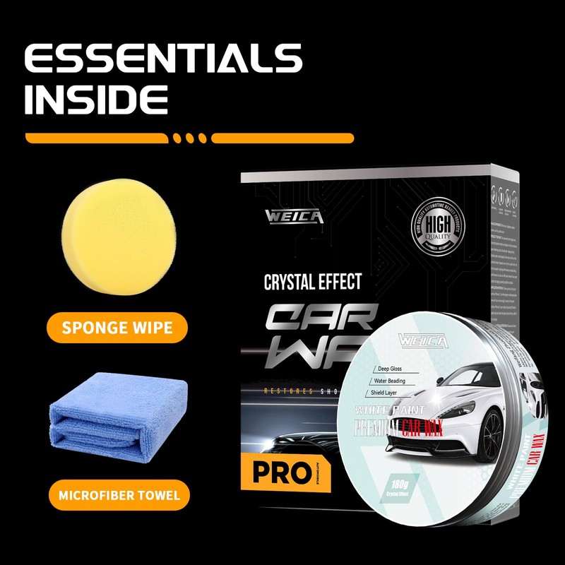 WEICA Car Wax for Light & Metallic Cars | White,