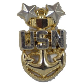 Navy Master Chief Petty Officer MCPO LAPEL PIN OR HAT PIN - Size 1-1/8" - VETERAN OWNED BUSINESS
