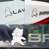 Koongloong Sticker Cat Car Emblem Cat 3D Cute Decoration Car