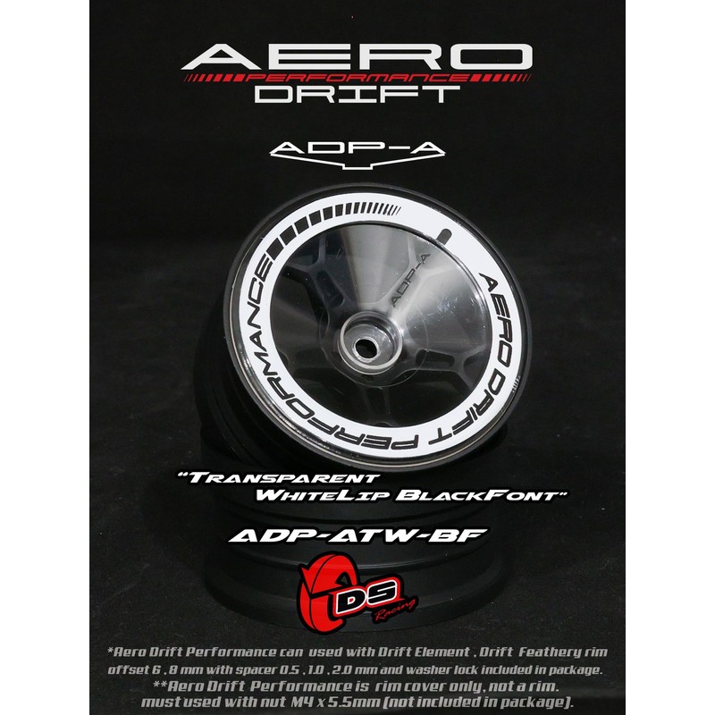 AERO DRIFT PERFORMANCE : Sloped Transparent/White Lip Aero Drift Performance