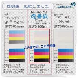 See Through Paper (Tosho Paper) A4 100 Sheets Thickness Approx. 0.004 inch (0.1 mm) Non-Tracing Paper Copy Transparent Paper Writable Paper to-sho SHI