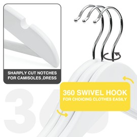 Uinicor White Wooden Hangers 30 Pack Slim Coat Hangers for Closet with Smooth Finish,Shirt,Suit,Dress,Heavy Duty Clothes Hanger