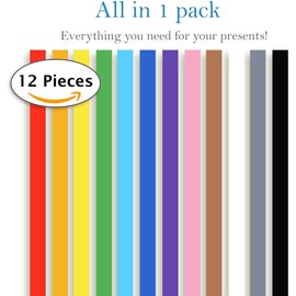 Satin Ribbon 12 Colours 22 m x 10 mm, Ribbon Gift Ribbon Ribbons for Crafts, Polyester Silk Ribbon Decorative Ribbon Fabric Ribbon Set for Wedding Decoration, Gift Packaging, Crafts