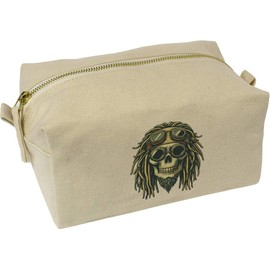 'Steampunk Skull with Dreadlocks' Canvas Wash Bag/Makeup Case (CS00040379)