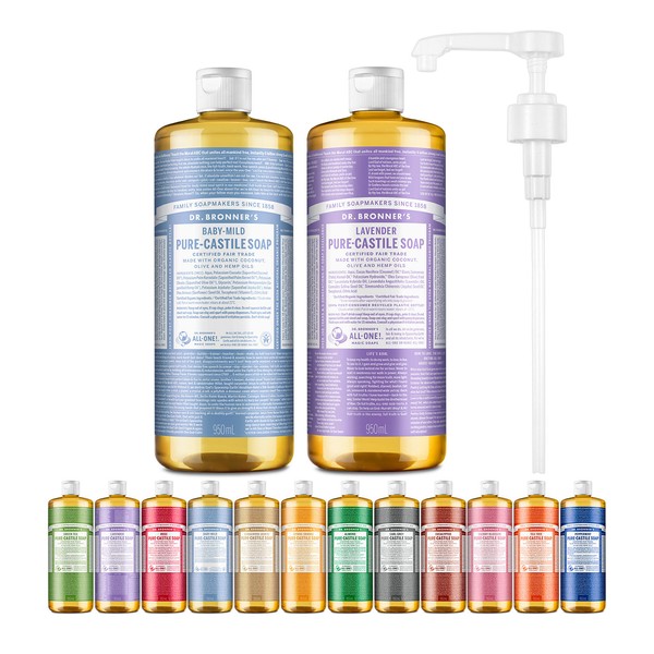 Dr. Bronner&#39;s [Photo Review 10,000P] 2 Castile Soaps 950ml +