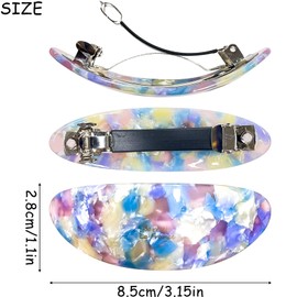 3Pcs Acetate Hair Clips Women, Franch Hair Barrette Large Barrette Hair Clips Vintage Hair Accessories Hair Slides for Women Girls