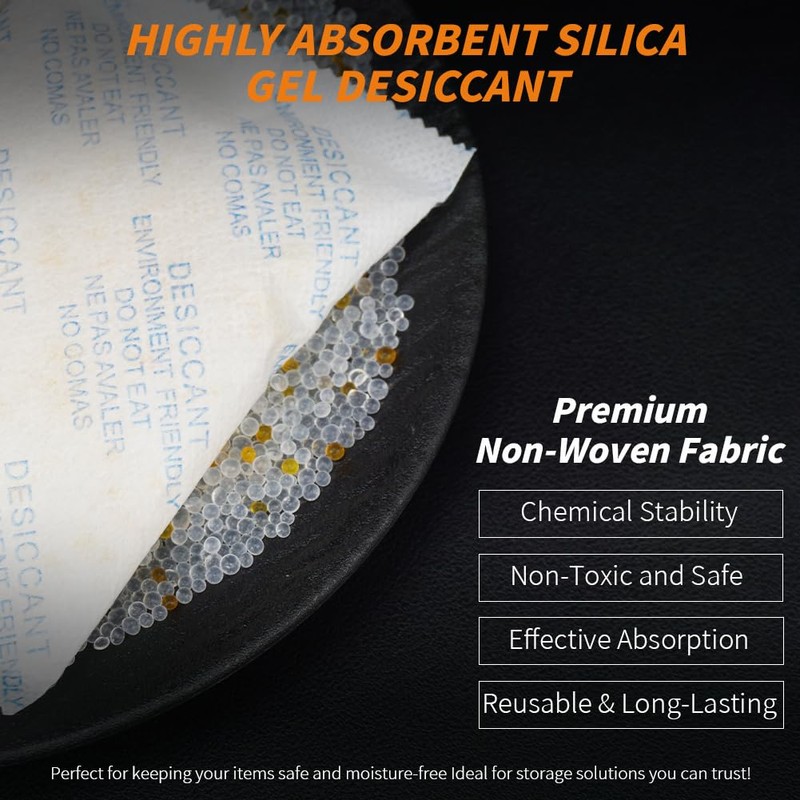 10g x 10 Packs Silica Gel Desiccant Sachets, Reusable Dehumidifiers