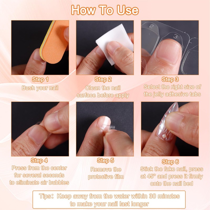 FNNZ 15 Sizes Nail Adhesive Tabs, 300Pcs 0.3MM Pro Max