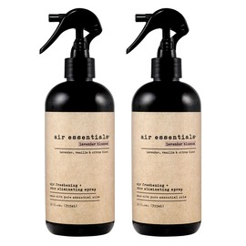 Air Essentials Air Freshener & Odor Eliminator Spray - 12 oz, Pack of 2 - Made with Pure Essential Oils - Lavender Blossom Scent