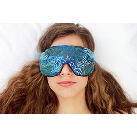 Opulence Weighted Yoga Eye Mask – Handmade Relaxation Pillow for Meditation & Savasana – Lavender Aromatherapy, Flaxseed Filled, Satin & Velvet with Adjustable Strap - Dark Turquoise - TEMFL-DT