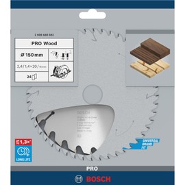 Bosch 1x PRO Wood Circular Saw Blade for Corded Hand-Held Circular Saws (for Softwood, Hardwood, Ø mm, Professional Accessory Hand-Held Circular Saw)