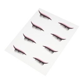 Mikinona 4 Pairs Temporary Eyeliner Stickers Wispy Lashes Eyeliner Stencil for Women Men
