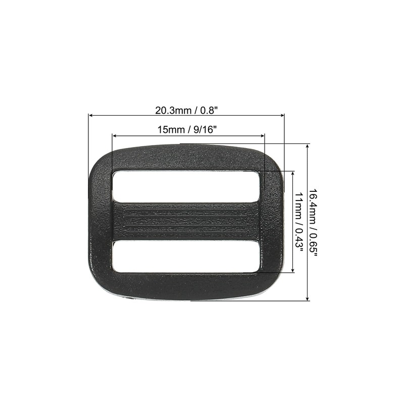PATIKIL 80mm / 3 Inch Tri-Glide Slide Buckles, 10 Pack