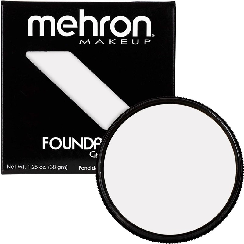 Mehron Makeup Foundation Greasepaint, WHITE â€" 1.25oz