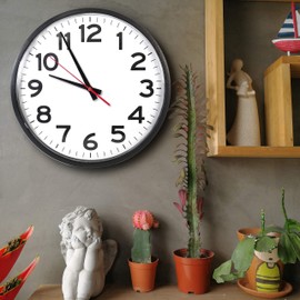 The Ultimate Wall Clock | 14 Inch | Modern | Atomic | Analog | Home | Office | School | Gym | Indoor | Outdoor | Sets Automatically | Unbranded | Classic | Black | Battery Operated | Modern Décor