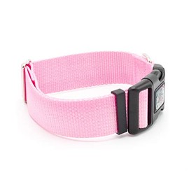1 1/2 Inch Buckle Dog Collars - Heavy Duty Nylon ( 1.5" Width Dog Collars (Baby Pink, Medium)