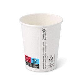 BIOZOYG Paper Cups, Pack of 50, 250 ml / 10 oz, Diameter 90 mm, White - Cups for Hot Drinks - Coffee Cups to Go Made of Cardboard - Disposable Cups, Alternative to Styrofoam Cups