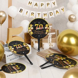 TYHBO 70th Birthday Party Favors Birthday Fans, 70th Birthday Fans for Guest, 70th Birthday Decorations, 70th Birthday Souvenirs for Guests, Bulk Plastic Fans(50 PCS)