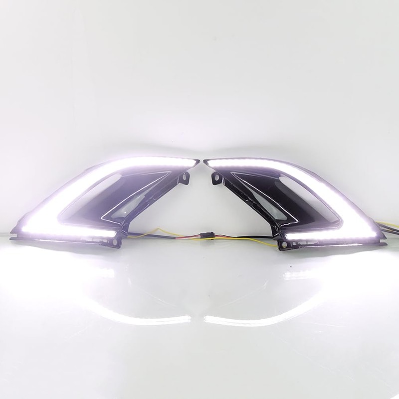KITOCARTOP LED DRL Fog Lights with Amber Sequential Turn Signal