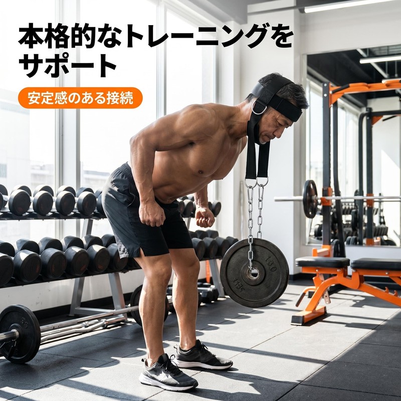 ネックハーネス ヘッドハーネス 首 筋トレ 器具 ネオプレン スチールチェーン 格闘技 ラグビー 怪我予防