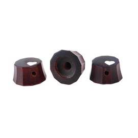 Guyker PRS Style Guitar Bass Red Sandalwood Potentiometer Control Knobs - 3PCS Speed Tone Volume Top Hat Knob Love Heart Pattern Surface Replacement for Electric Guitar or Precision Bass