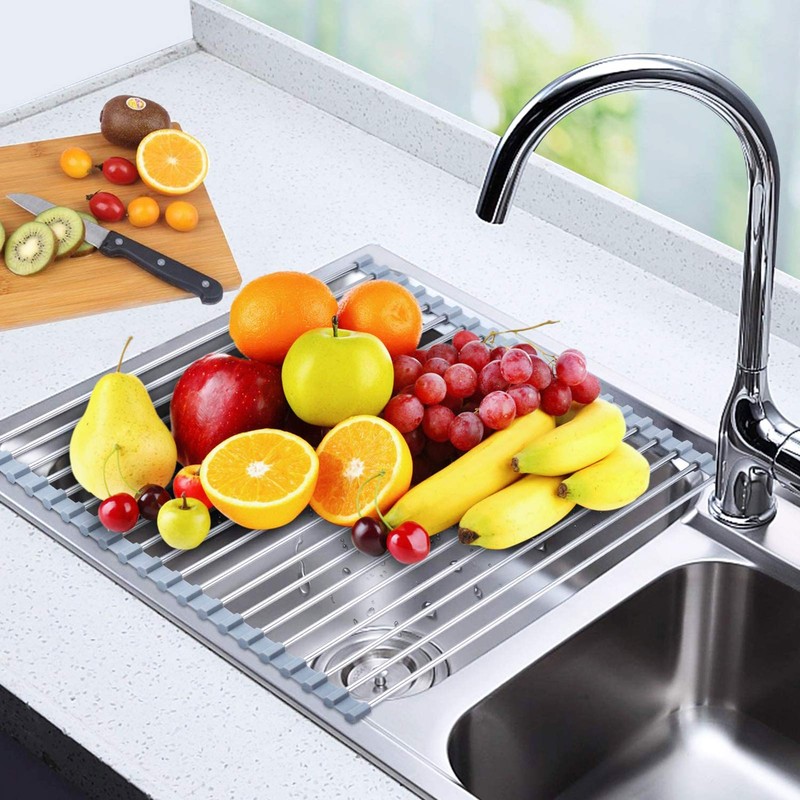 Searik Over The Sink Dish Drying Rack, Roll up Sink