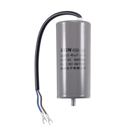 uxcell CBB60 Run Capacitor 40uF 450V AC 2 Wires 50/60Hz Cylinder 110x50mm with Terminal, M8 Fixing Stud for Air Compressor Water Pump Motor