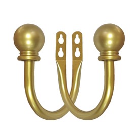 Kowibcl - Soportes para cortinas, ganchos para cortinas con tornillos montados en la pared, soportes decorativos para cortinas para recámara, sala de estar, oficina, remates de bolas doradas (2