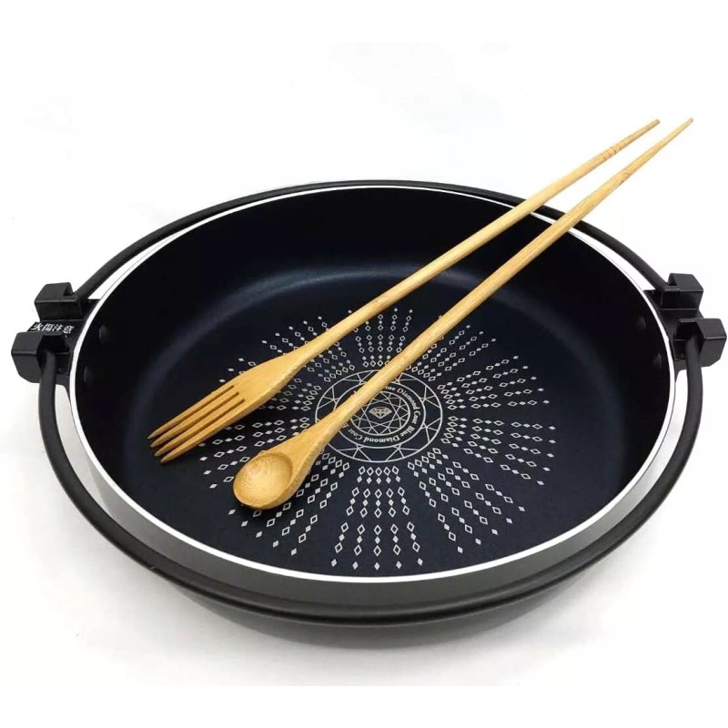 JapanBargain Bamboo Cooking Chopsticks with Spoon and Fork 3-in-1 Utensil