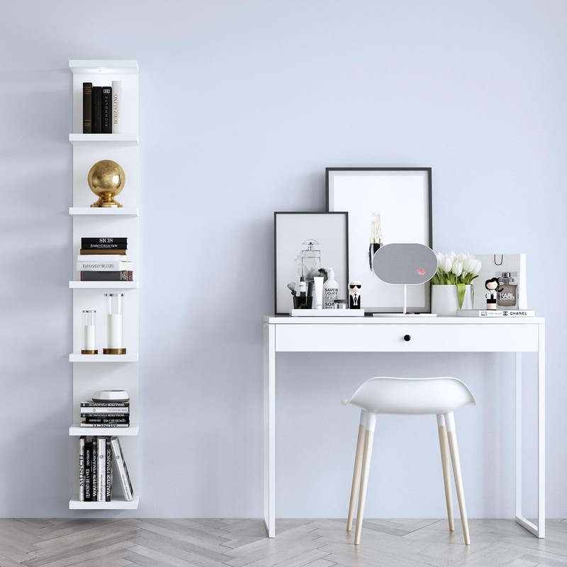 LitaEther Versatile 7 Tier Wall Shelf Unit,White Lack Wall Shelf,Display