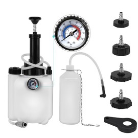 BreeRainz 3L Brake Bleeder Kit, Manual Brake Bleeder Fluid Pump with 4 Master Cylinder Adapters and 1L Brake Bleeder Bottle Suitable for Most Vehicles