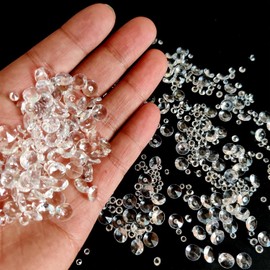 G&S 4000pcs Sparkling Plastic Diamonds for Crafts ，Multi-DIY Rhinestone Gems ，Non-Toxic Decorative Jewels for Party decorate ,Table Scatters,Vase Filler，Home Decor (transparent，4，5，8，10mm)