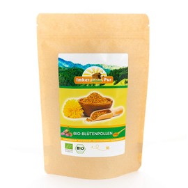 ImkerPur Organic Flower Pollen 200 g in Premium Beekeeper Quality Granules, Completely Residue-Free and Sweetish Mild Natural Bee Pollen for Eating Flower Pollen in Organic Quality