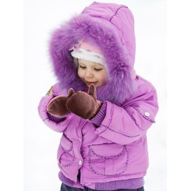 3 Pairs Baby and Toddler Winter Mittens Newborn Infant Fleece Warm Mittens Snow Gloves for Baby Boy and Girl (Khaki, Beige, Black, 3-5 Years)