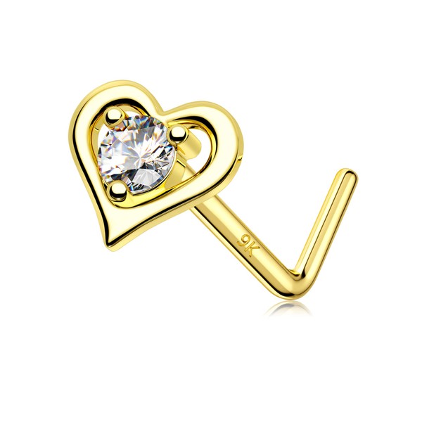 Melighting Nose Piercing 9 Carat Real Gold Nose Stud Nose