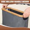 Toilet Paper Holder with Wheel Bamboo Toilet Paper Storage with