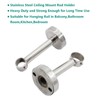 2 Pack Ceiling Mount Bracket, Stainless Steel Wardrobe Pipe Bracket