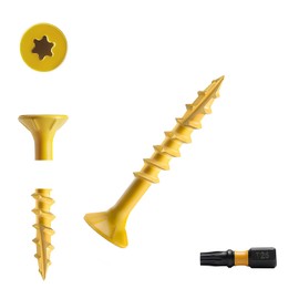 ASTRWK Deck Screw 1-1/2 Inch, Wood Screws #8 x 1-1/2, 155 PCS, Rust Resistant, Exterior Epoxy Coated, Outdoor Decking Screws, Torx/Star Drive Head Deck Screw, T25 Star Bit Included, Tan