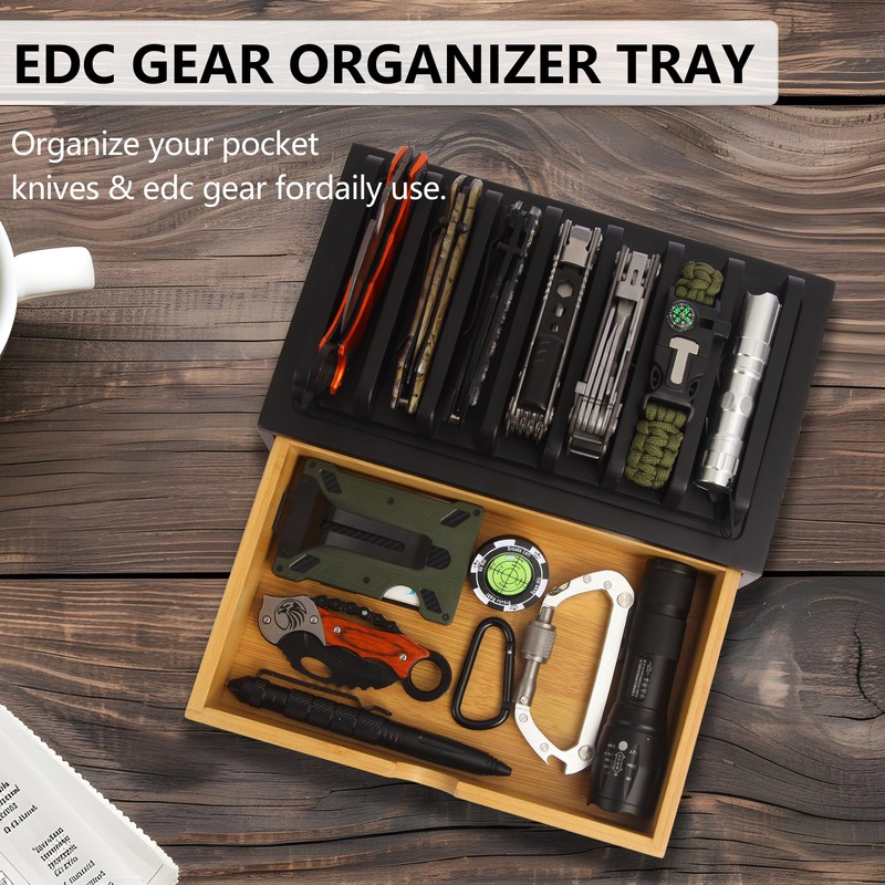 Pocket Knife Display Case, EDC Knife Rack for 7 Knives