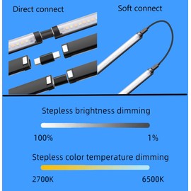 THLIFURE Plug in LED Under Cabinet Lights Bar for Kitchen,Dimmable Mini LED Closet Lamp Warm/Natural/Cold White,Timer Function Counter Lighting Strip for Shelf Display Cupboard Magnet Mounted 3pcs