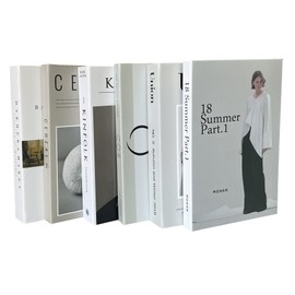 Decorative Fake Books for Home Decor - Set of 6 Pcs Vintage Coffee Table Bookshelf Decor, Premium Faux Book Set for Shelves & Living Room Aesthetic (Light Color)