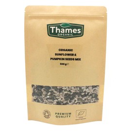 Organic Sunflower & Pumpkin Seeds Mix-Certified Organic, Non-GMO, Vegan, No Additives, No Preservatives, Resealable Bag by Thames Organic 500g