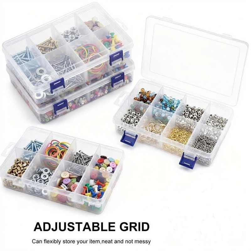 3Pcs Jewellery Storage Boxes, Bead Earring Clear Plastic Storage Boxes