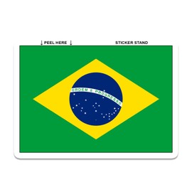Brazil Brasil Brazilian Flag car Bumper Sticker 5" x 4"